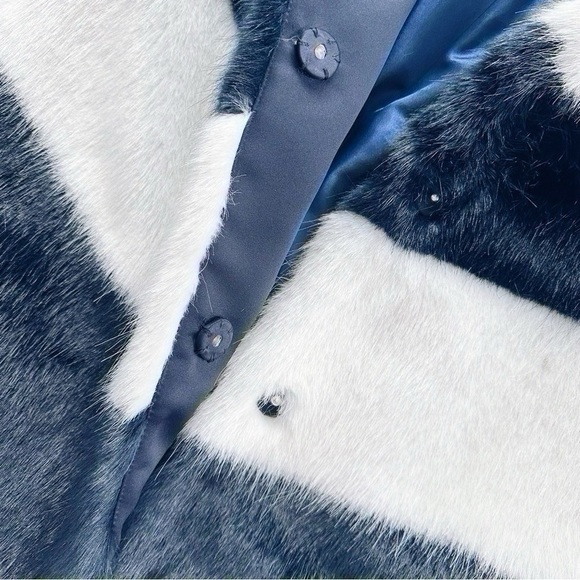 J.Crew Collection Faux Fur Topcoat in Stripe Women’s Size XXS - Picture 11 of 14